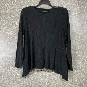 Max Jeans Women's Gray Sweater with Contrast Back - Size Medium - Boho Chic